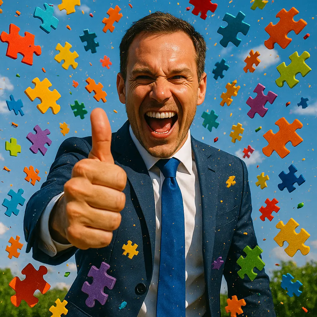 Man doing his own marketing